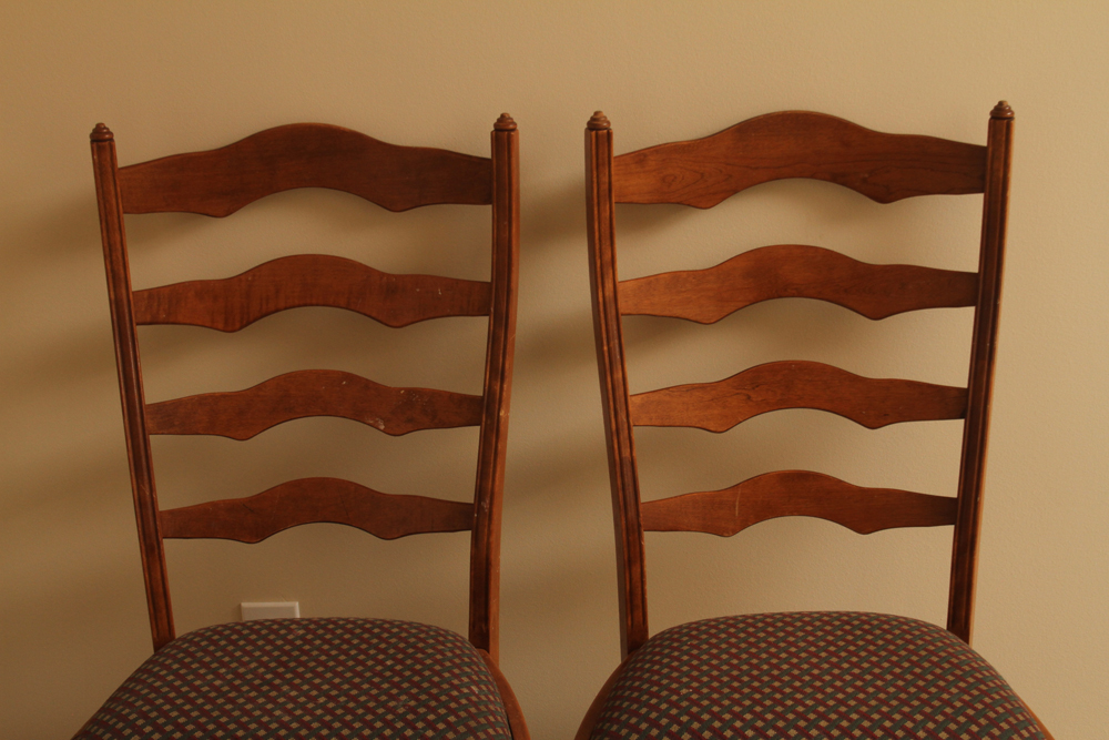 Set of Ladderback Dining Chairs and Table by Nichols & Stone