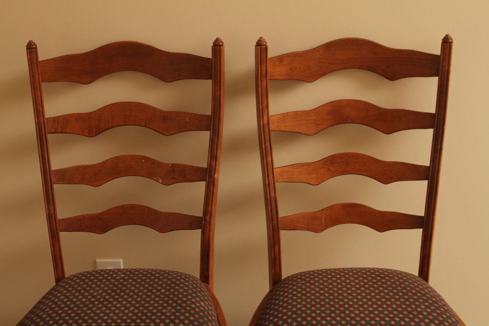 Set of Ladderback Dining Chairs and Table by Nichols & Stone