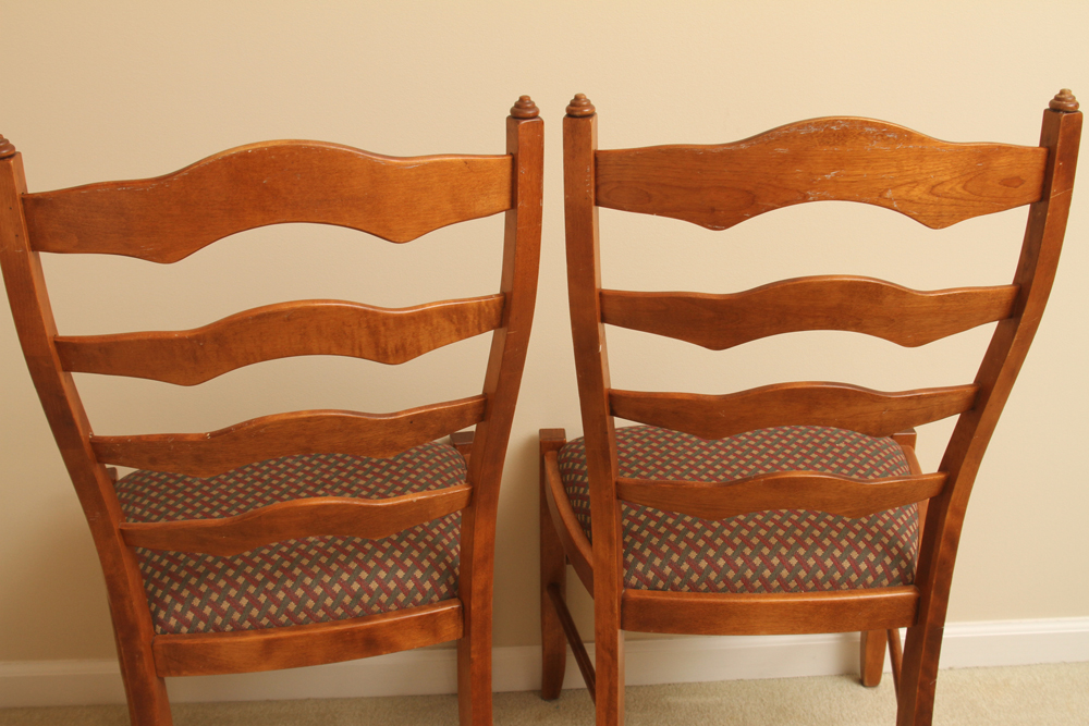Set of Ladderback Dining Chairs and Table by Nichols & Stone