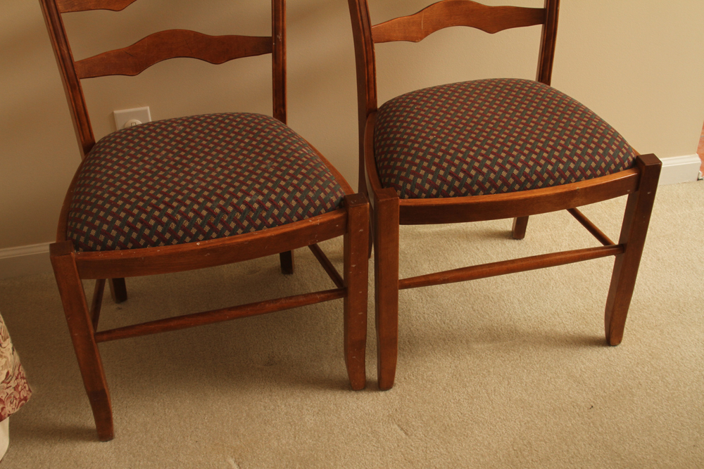 Set of Ladderback Dining Chairs and Table by Nichols & Stone