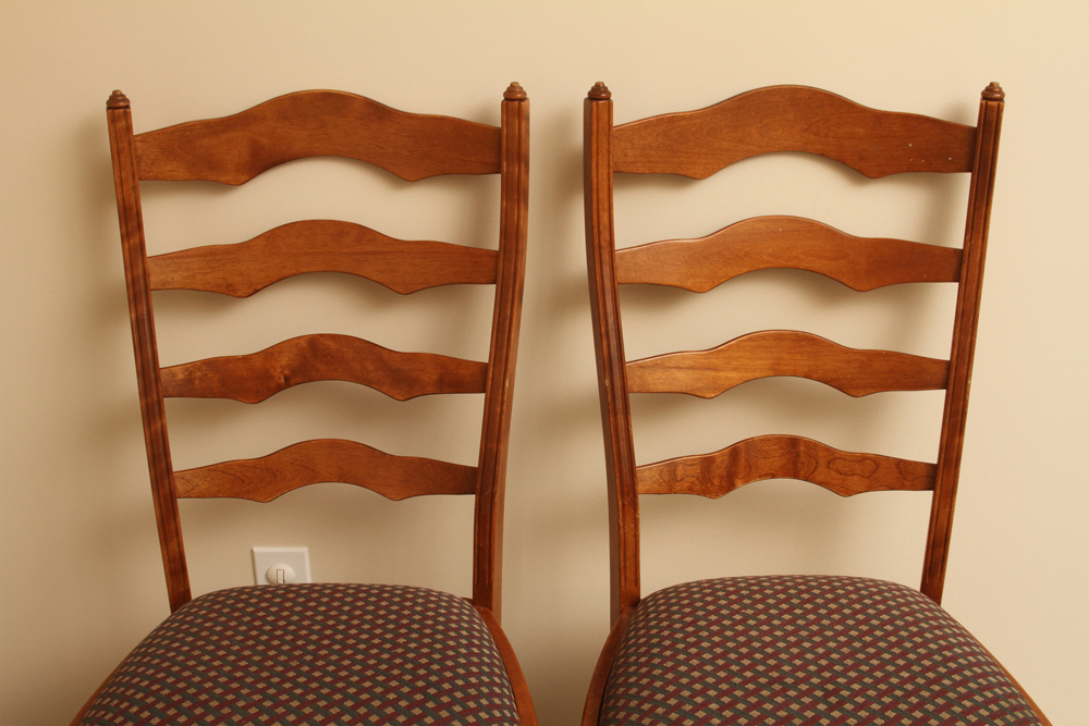 Set of Ladderback Dining Chairs and Table by Nichols & Stone