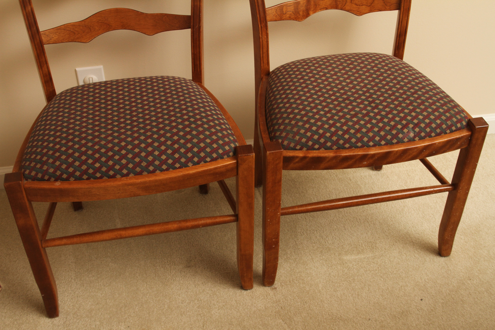 Set of Ladderback Dining Chairs and Table by Nichols & Stone