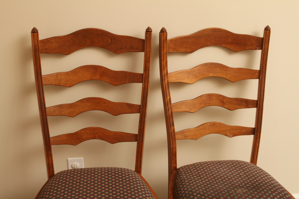 Set of Ladderback Dining Chairs and Table by Nichols & Stone