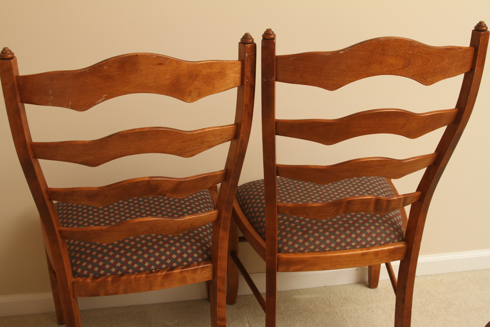 Set of Ladderback Dining Chairs and Table by Nichols & Stone