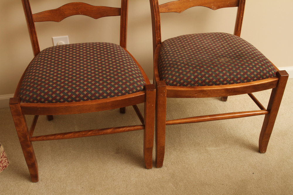Set of Ladderback Dining Chairs and Table by Nichols & Stone