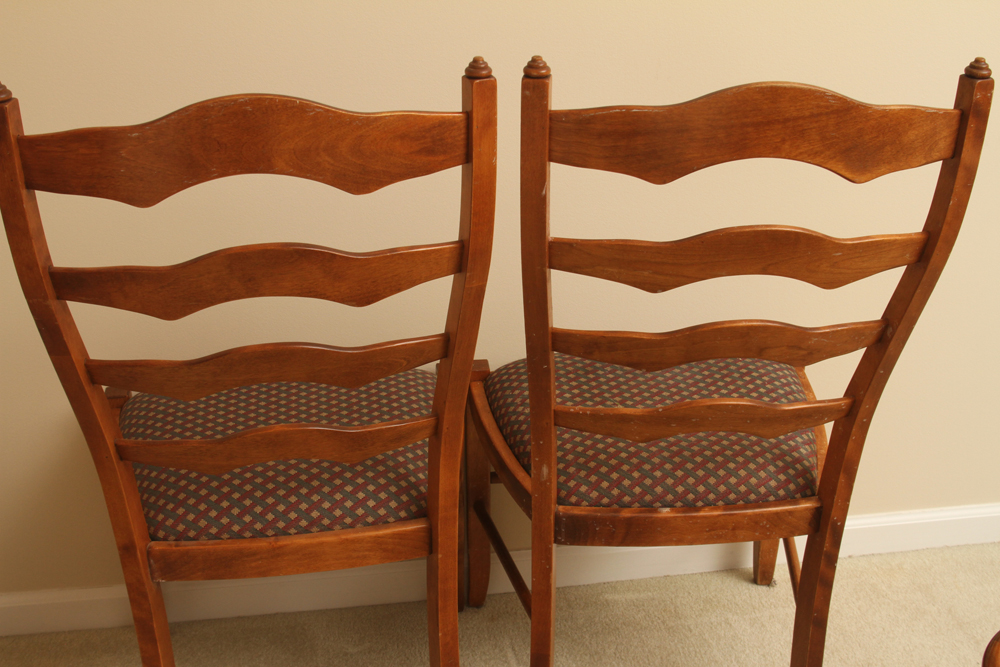 Set of Ladderback Dining Chairs and Table by Nichols & Stone