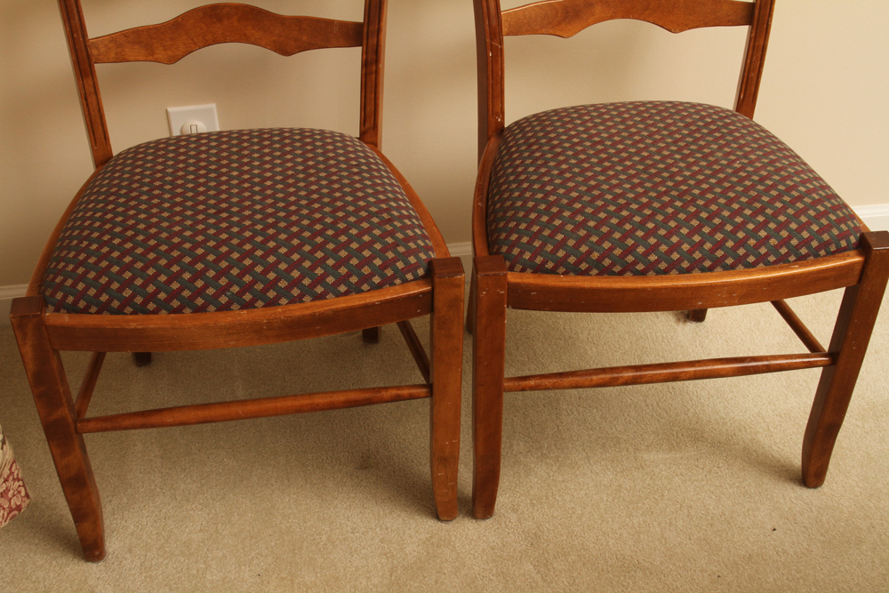 Set of Ladderback Dining Chairs and Table by Nichols & Stone