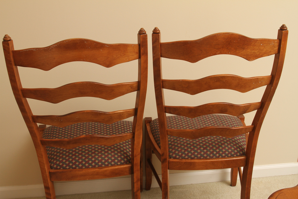Set of Ladderback Dining Chairs and Table by Nichols & Stone