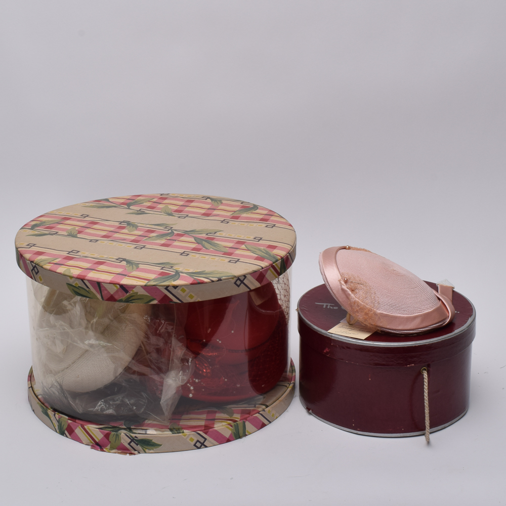 Women's Vintage Embellished Hats with Boxes Including Adolfo II and Don Anderson