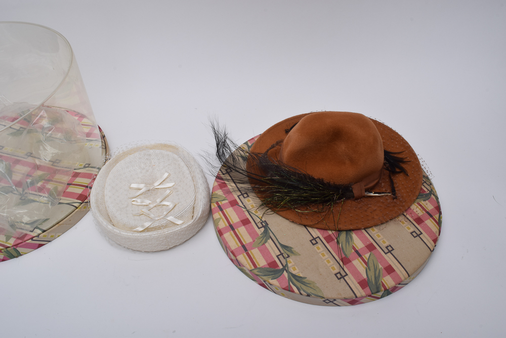 Women's Vintage Embellished Hats with Boxes Including Adolfo II and Don Anderson