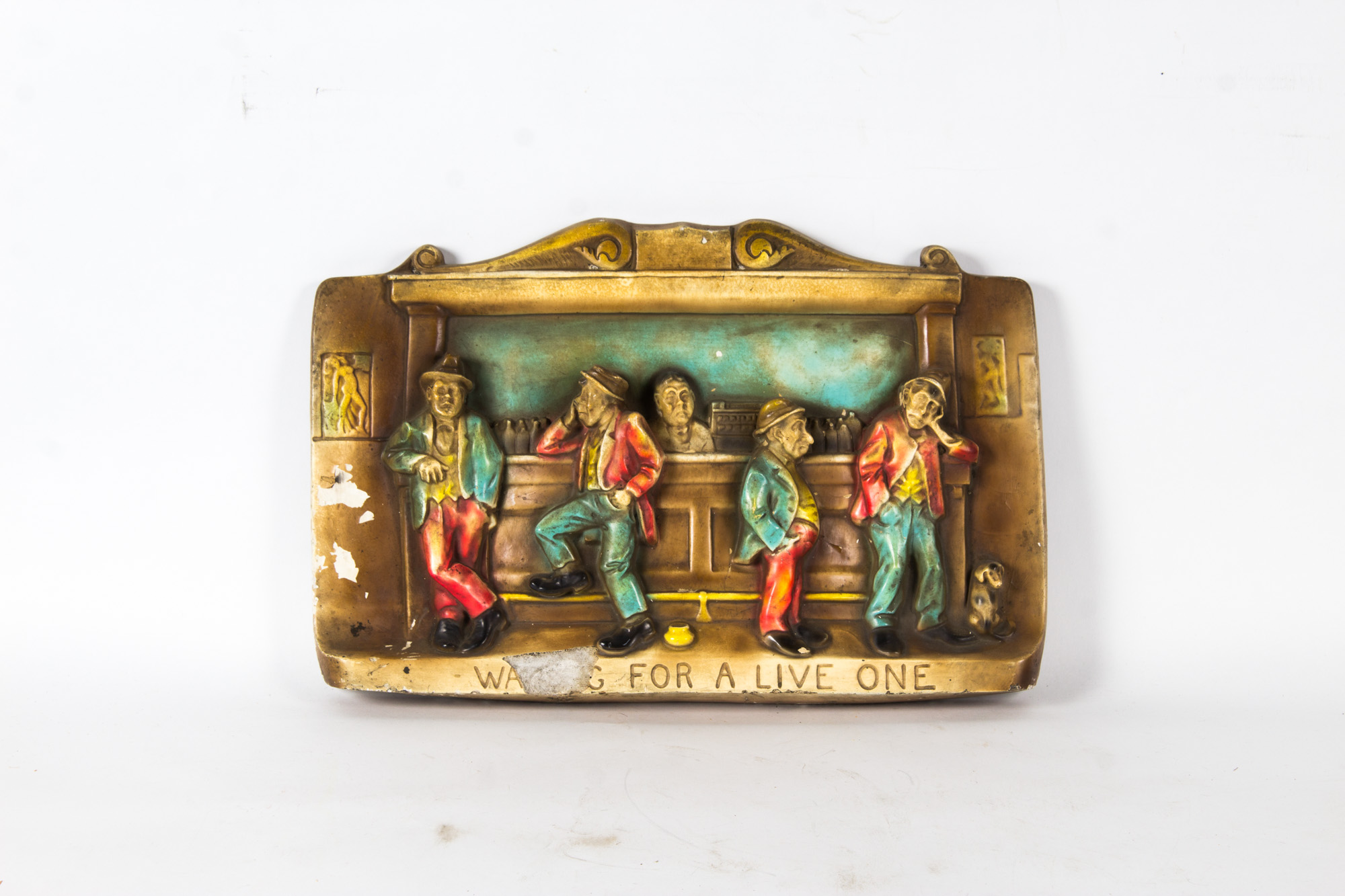 Vintage Bar Scene Wall Plaque