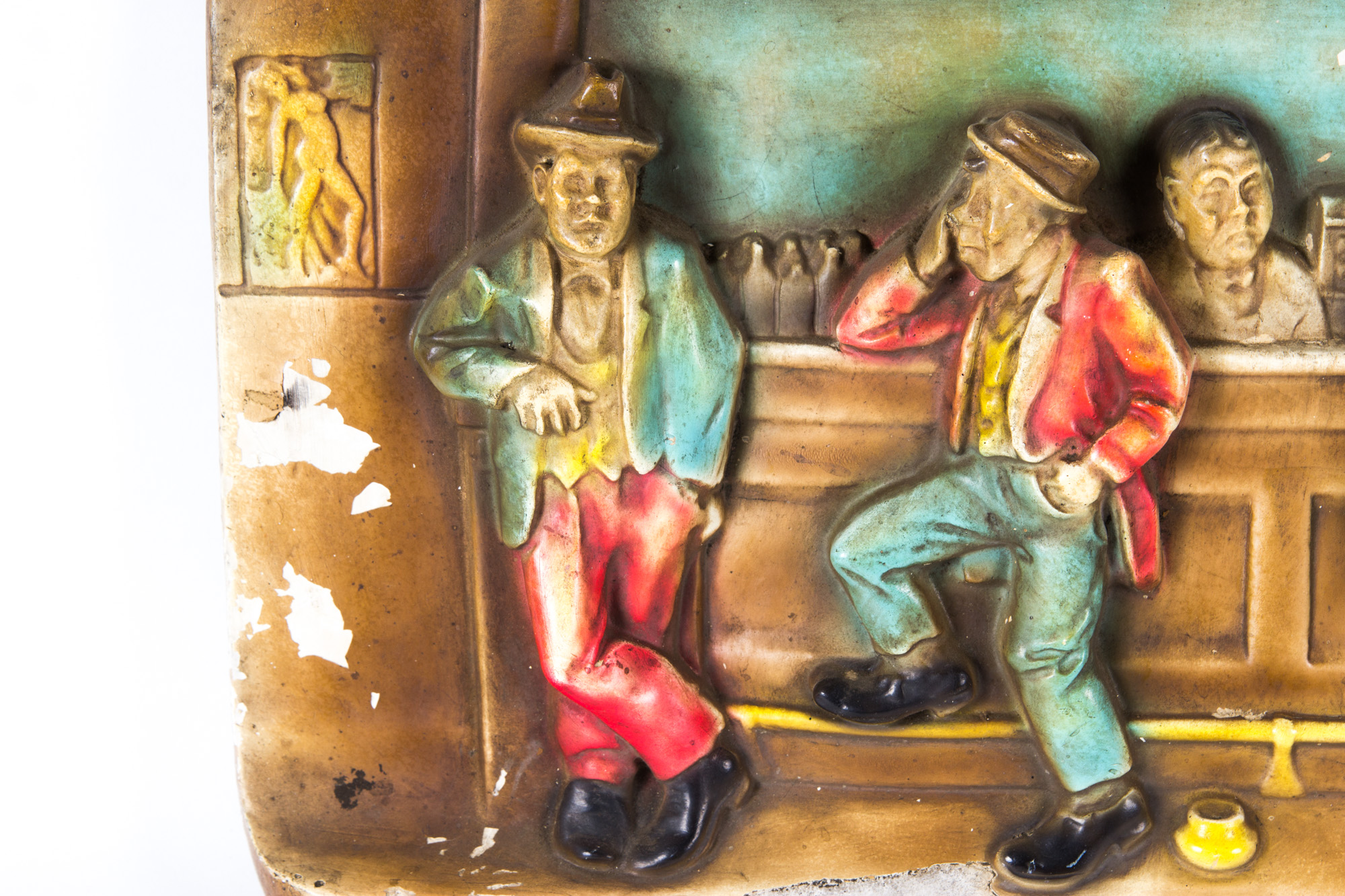 Vintage Bar Scene Wall Plaque