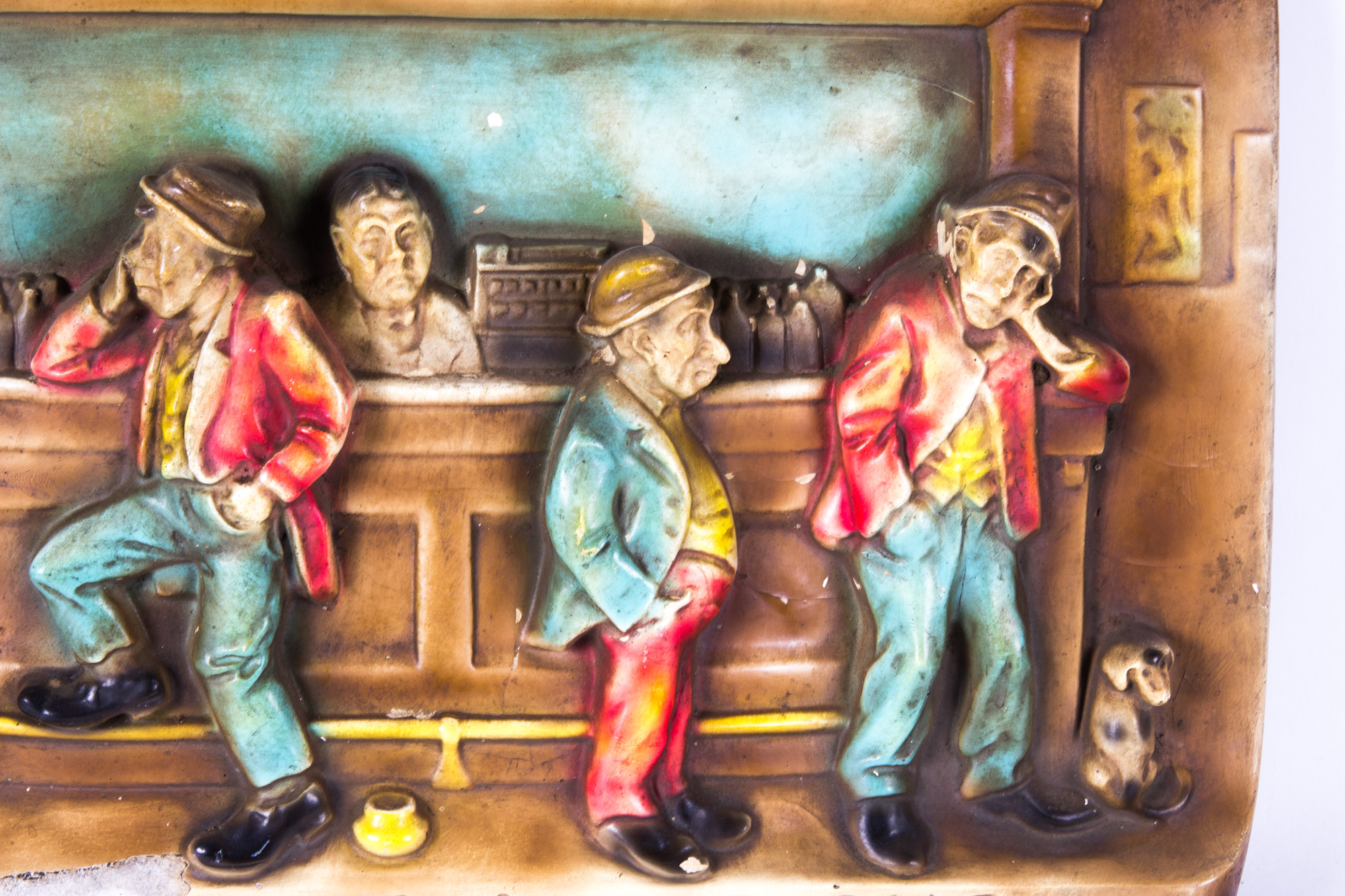 Vintage Bar Scene Wall Plaque