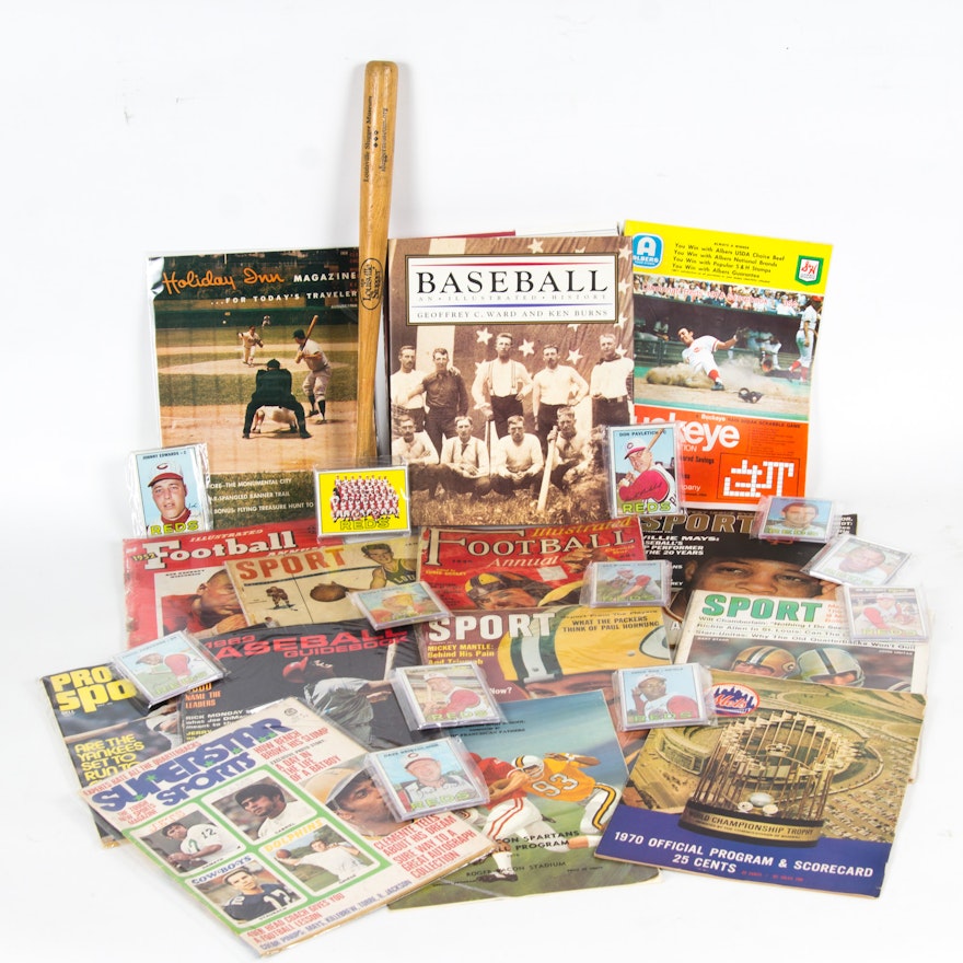 Assortment of Vintage Sports Memorabilia and Ephemera