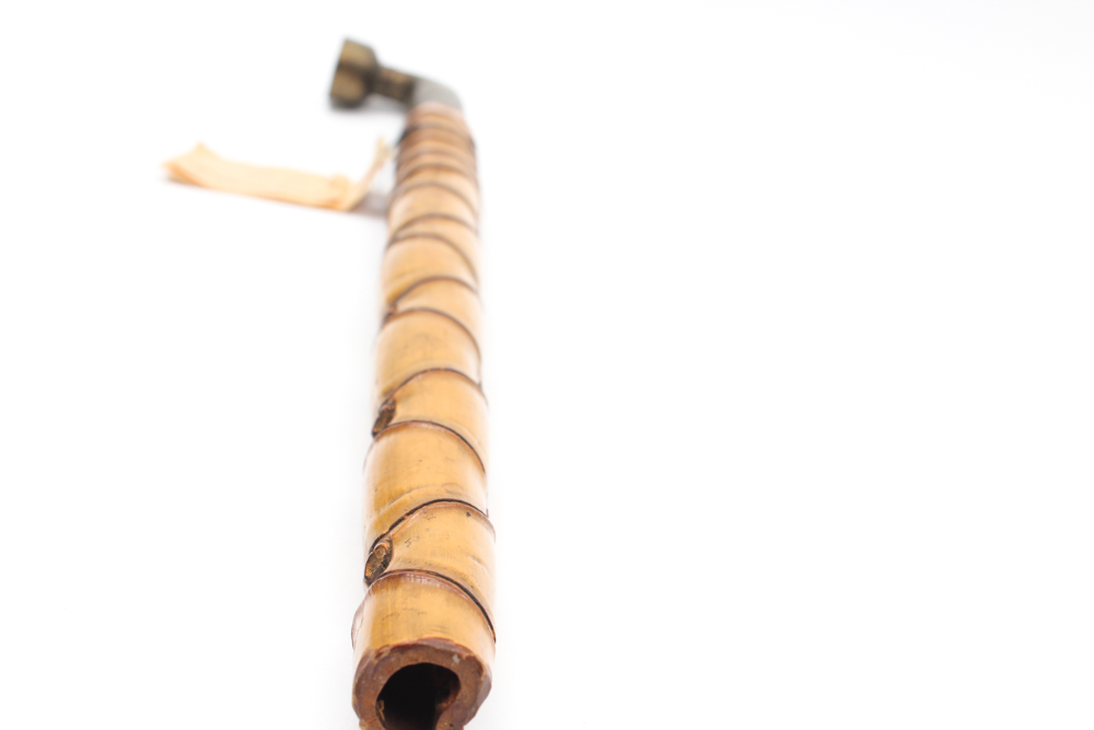 Vintage Chinese Brass and Bamboo Pipe