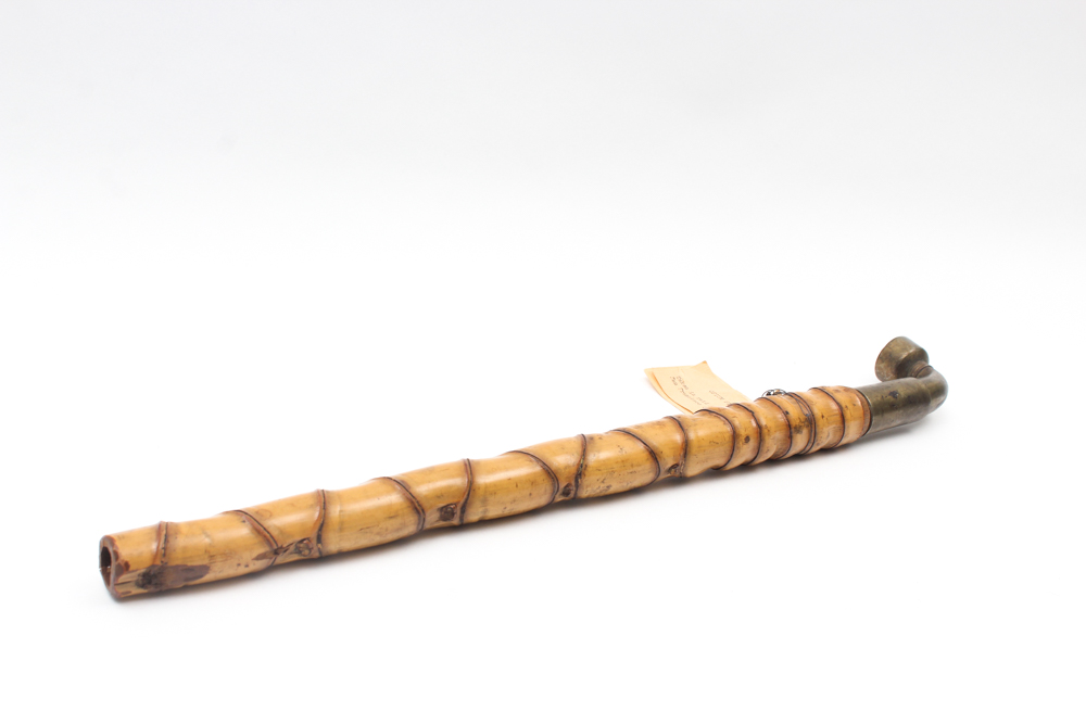 Vintage Chinese Brass and Bamboo Pipe
