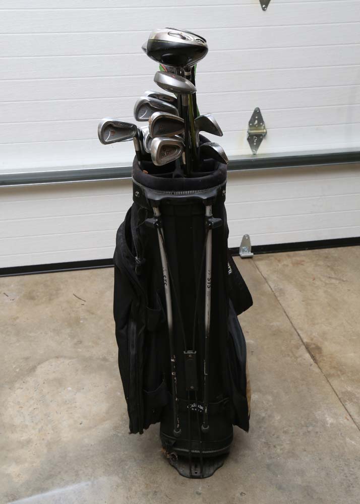 A Set of Various Golf Clubs With Callaway Bag