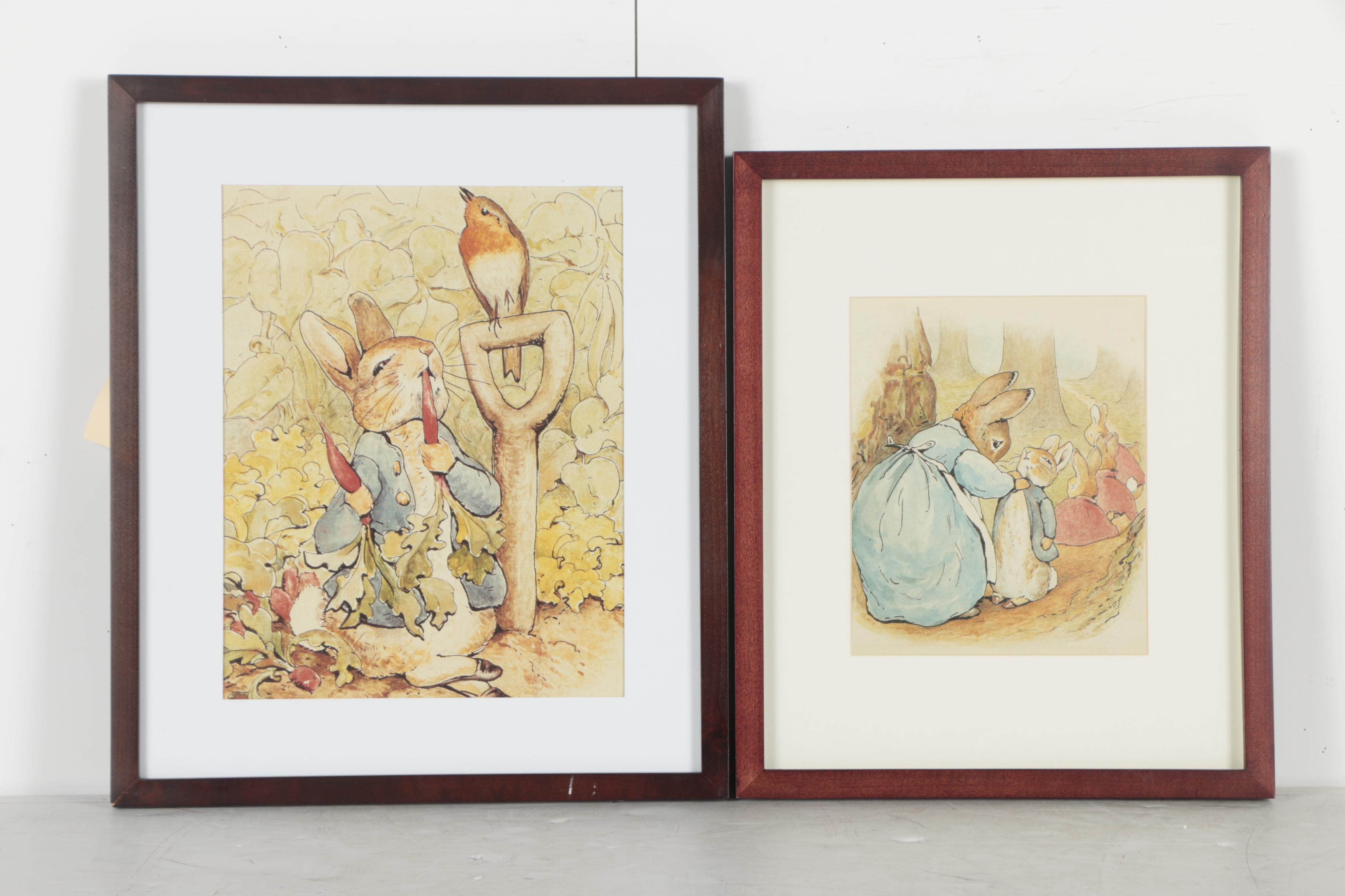 Offset Lithographs After Beatrix Potter Illustrations Including "Peter Rabbit"