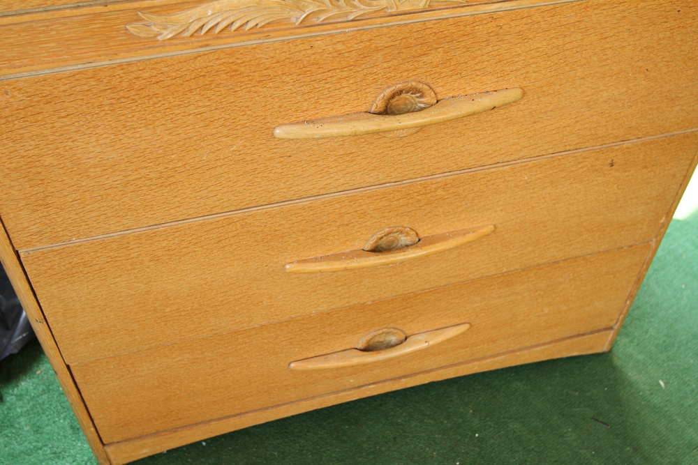 Mid-Century Limed Oak Chest of Drawers by Harmony House