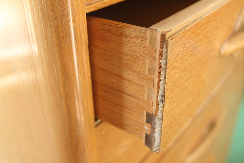 Mid-Century Limed Oak Chest of Drawers by Harmony House