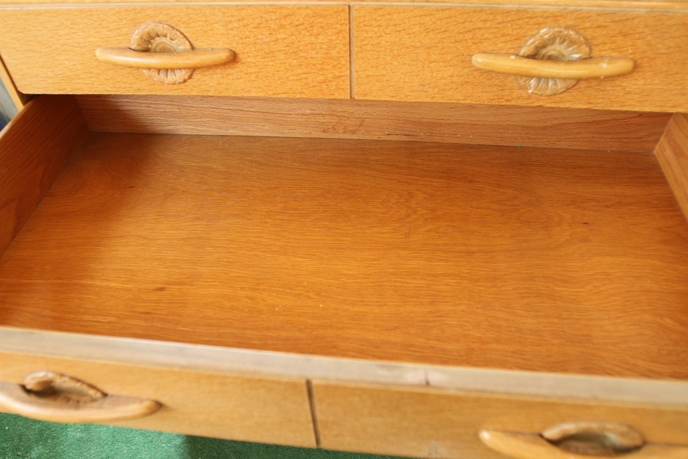 Mid-Century Limed Oak Chest of Drawers by Harmony House