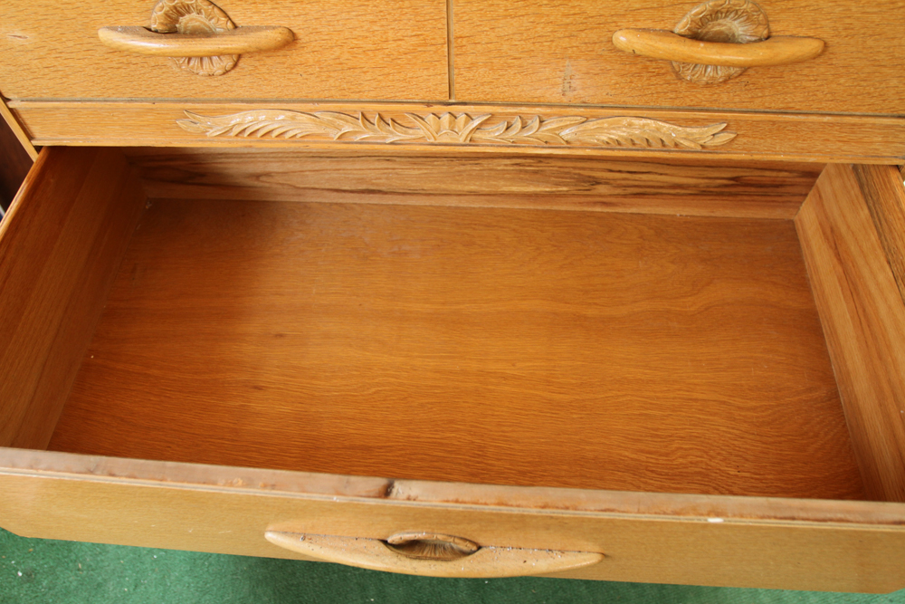 Mid-Century Limed Oak Chest of Drawers by Harmony House