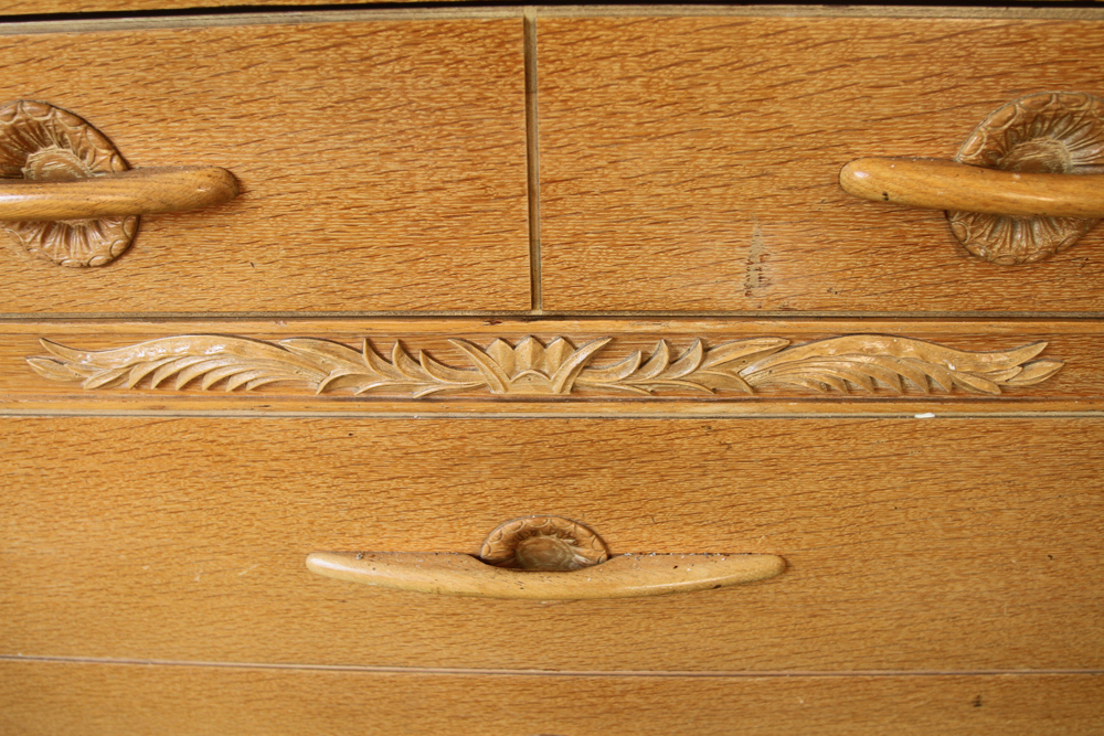 Mid-Century Limed Oak Chest of Drawers by Harmony House