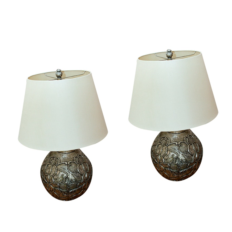 Contemporary Silver Tone Table Lamps