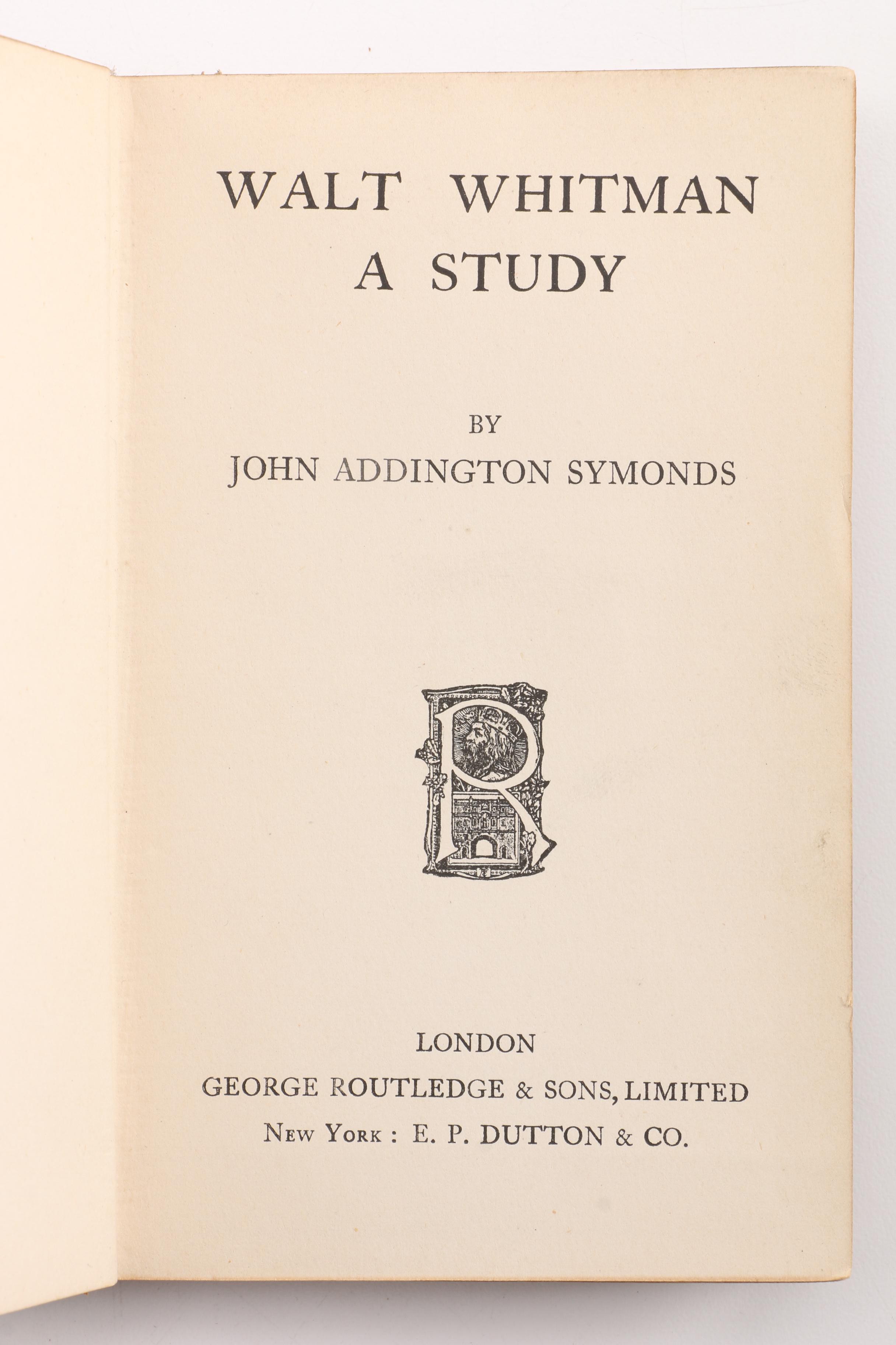 Two Vintage Books, including the Works of Walt Whitman and Emile Zola