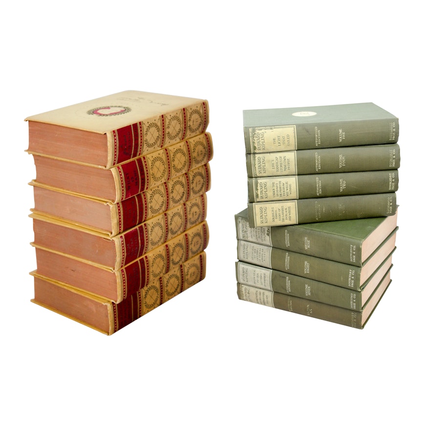 Mark Twain and Rudyard Kipling Vintage Hardcover Book Sets