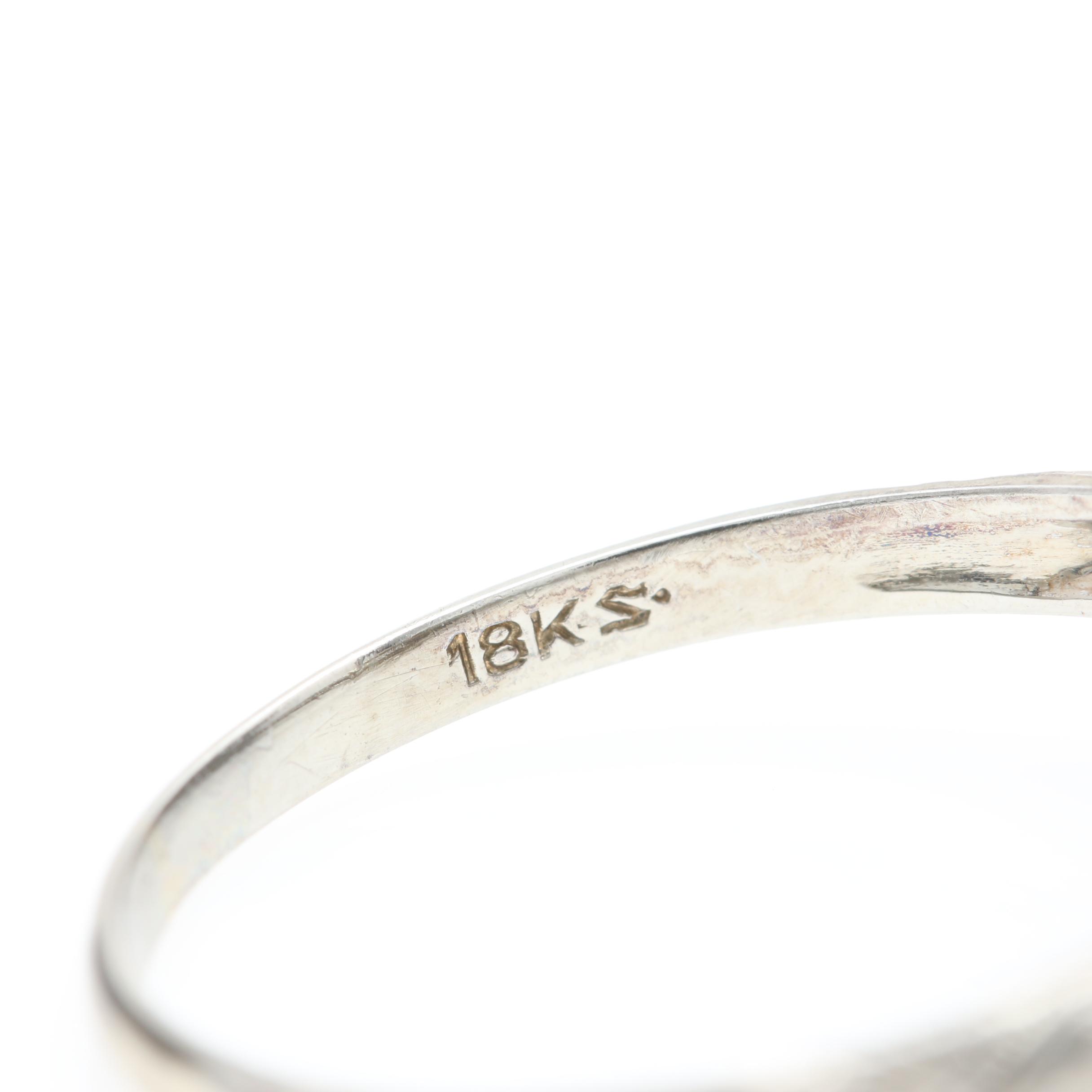 Edwardian 18K White Gold Diamond Ring