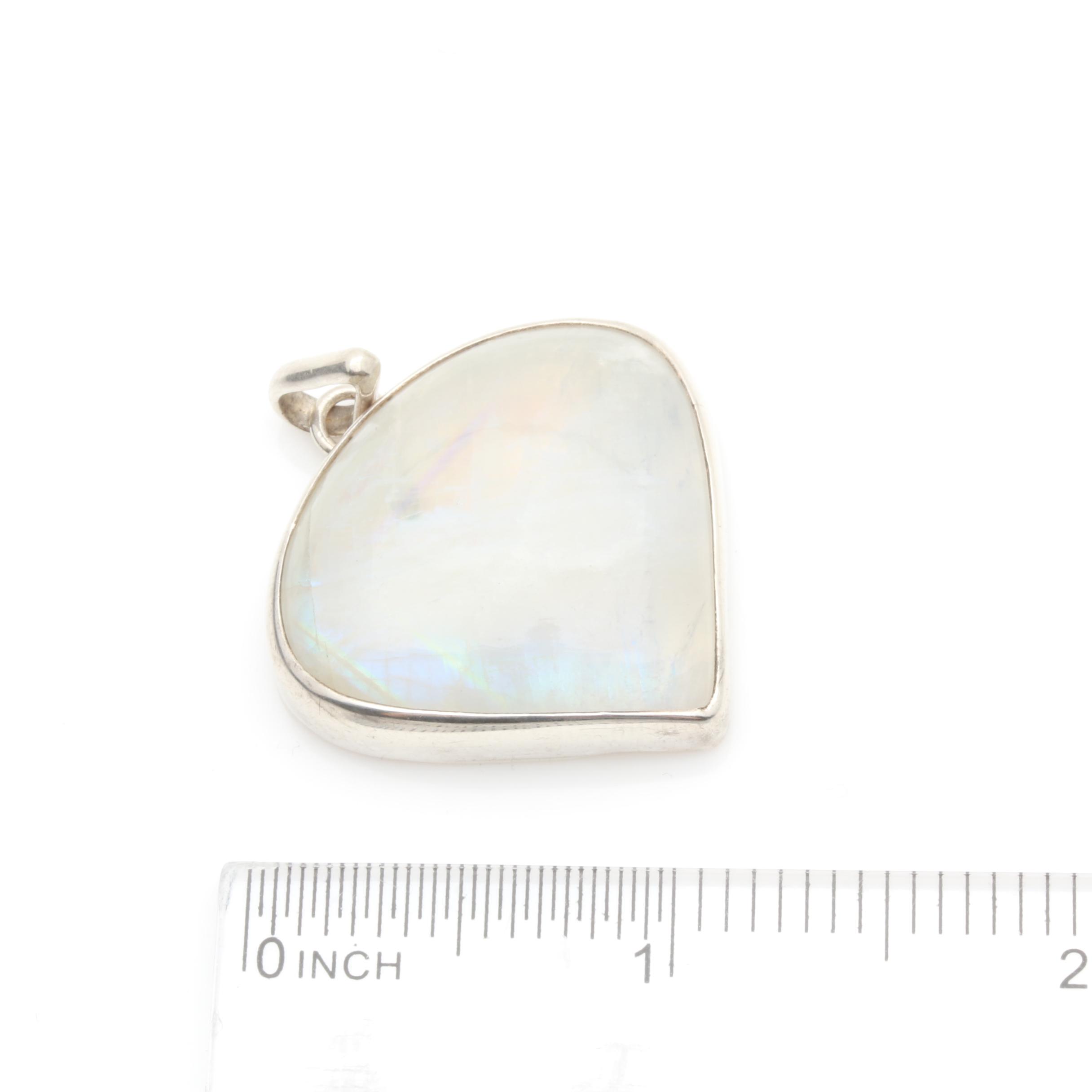 Sterling Silver Rainbow Moonstone Collar Necklace