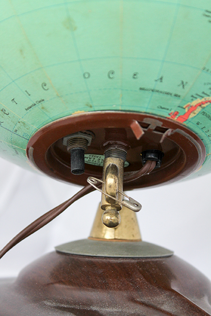 Vintage Illuminated Globe with "Replogle World Atlas" Book