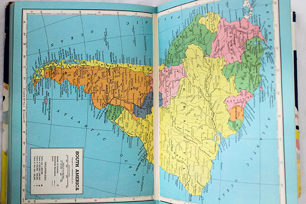 Vintage Illuminated Globe with "Replogle World Atlas" Book