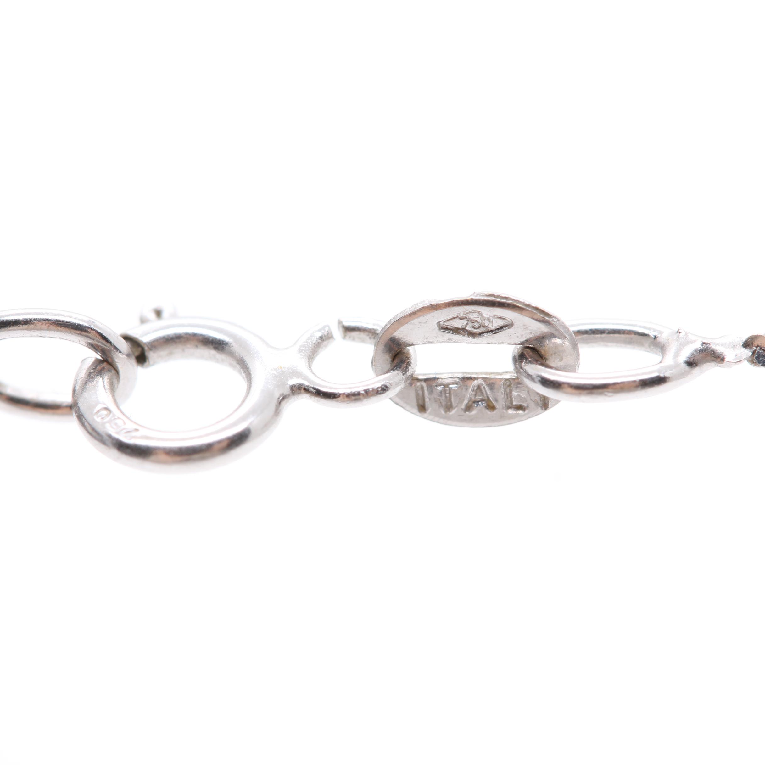 18K White Gold Cultured Pearl Station Necklace