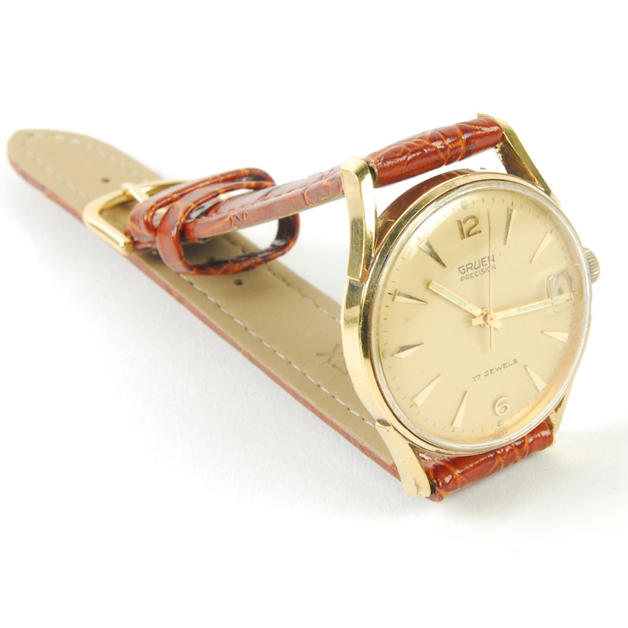 Gruen Precision Leather Wristwatch