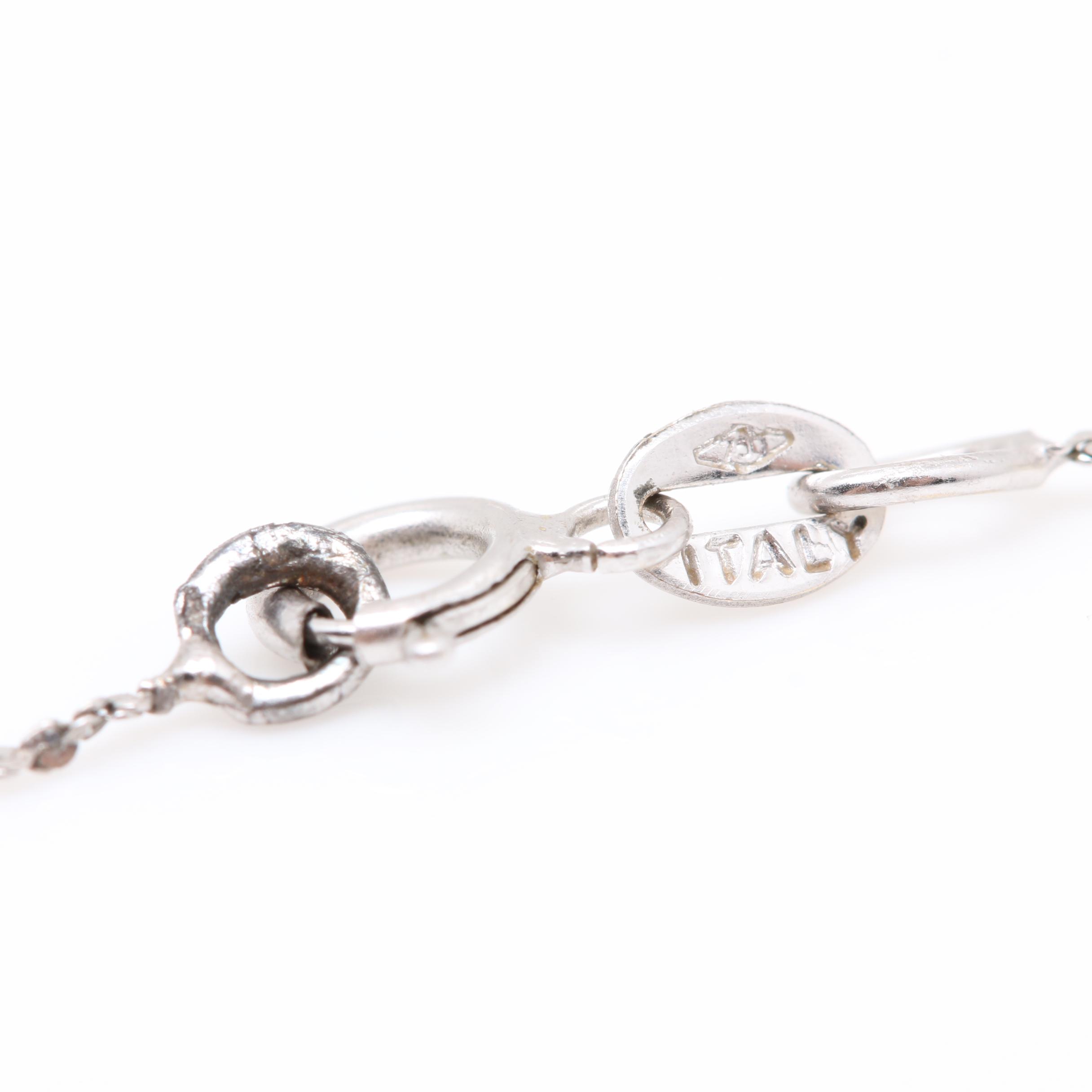 18K White Gold Cultured Pearl Seven Station Bracelet