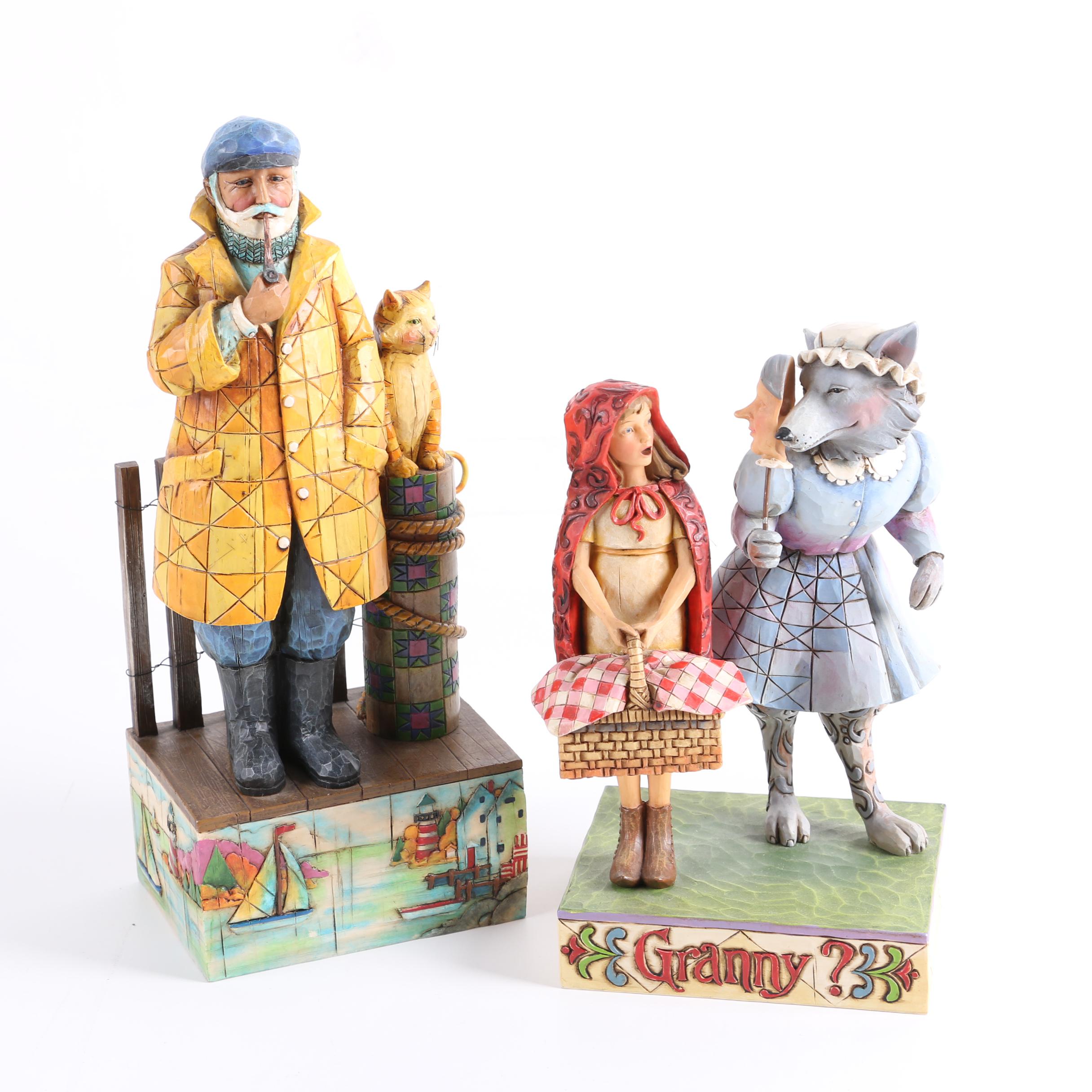 Jim Shore "Shorelights" and "Wolf in Grandma's Clothing Figurines