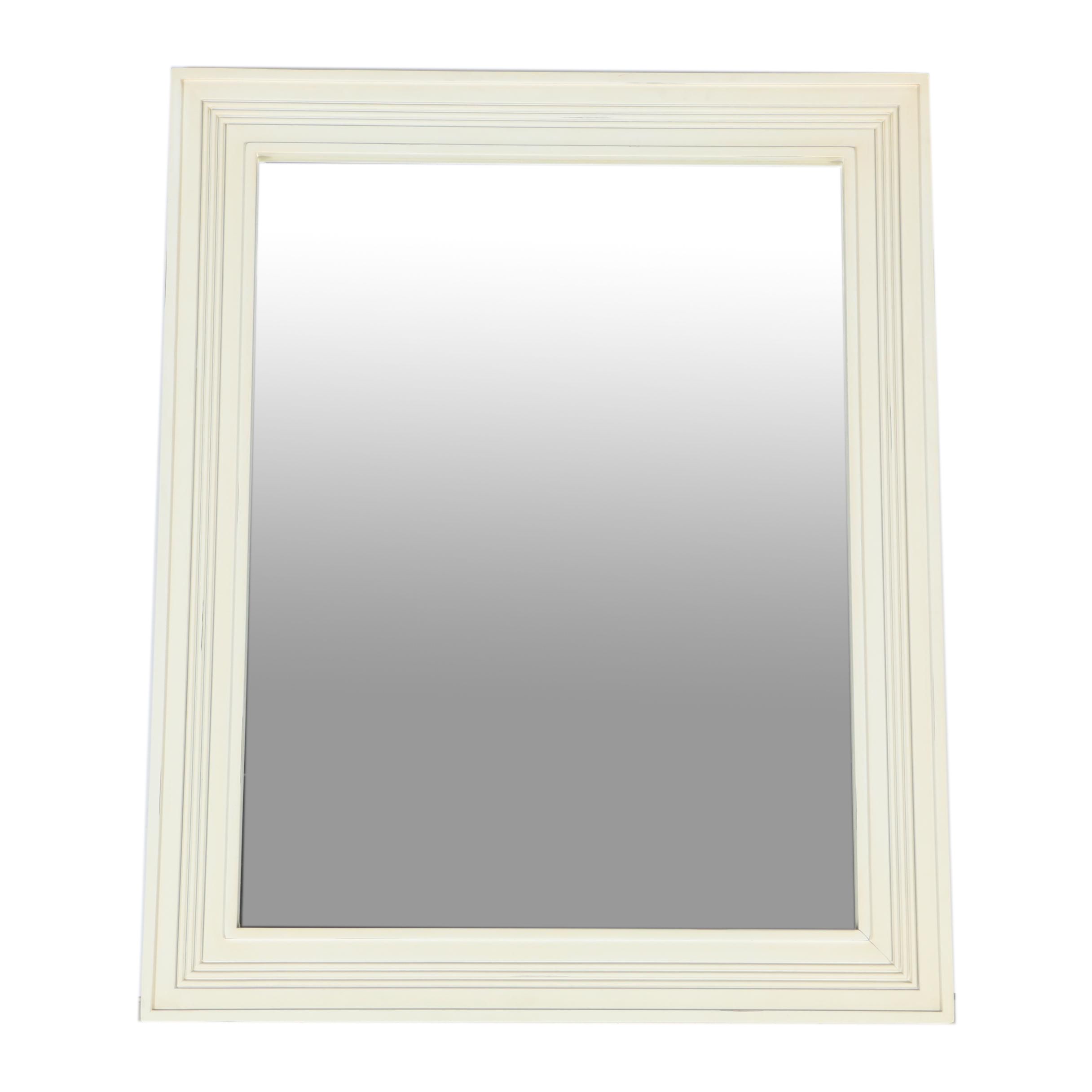 Crate and Barrel White Wooden Wall Mirror