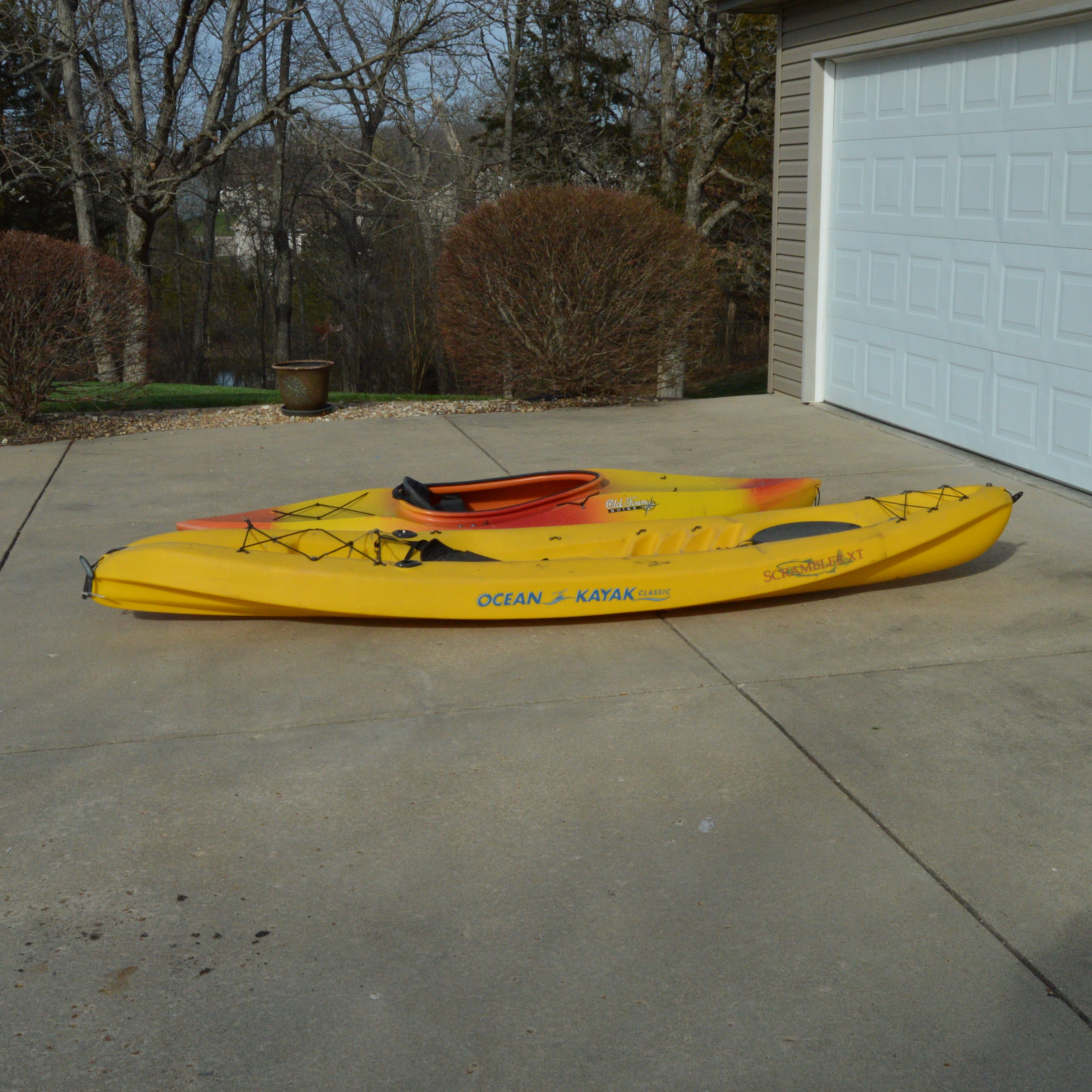 Ocean Kayak Classic "Scrambler XT" and Old Town "Guide" Kayaks