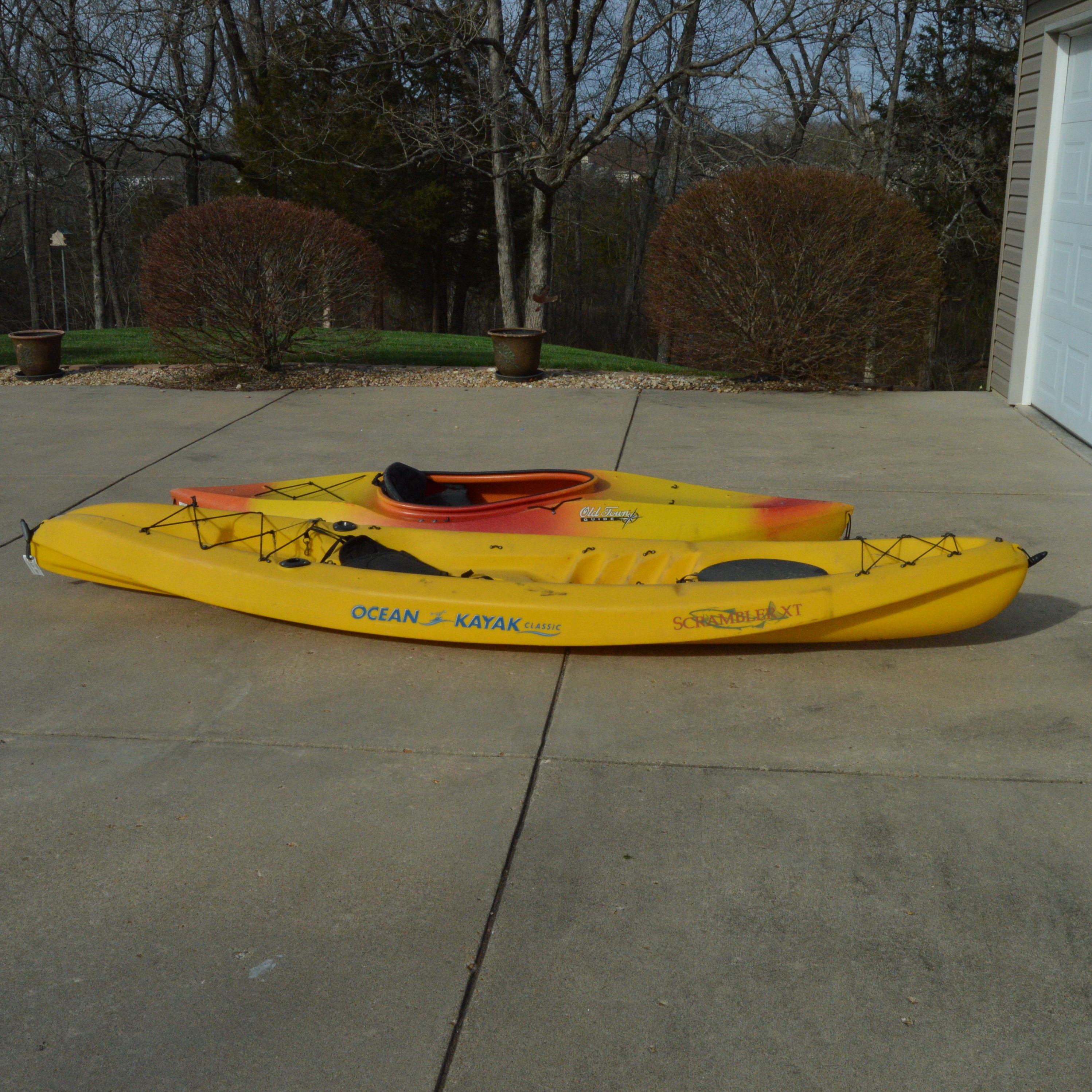 Ocean Kayak Classic "Scrambler XT" and Old Town "Guide" Kayaks
