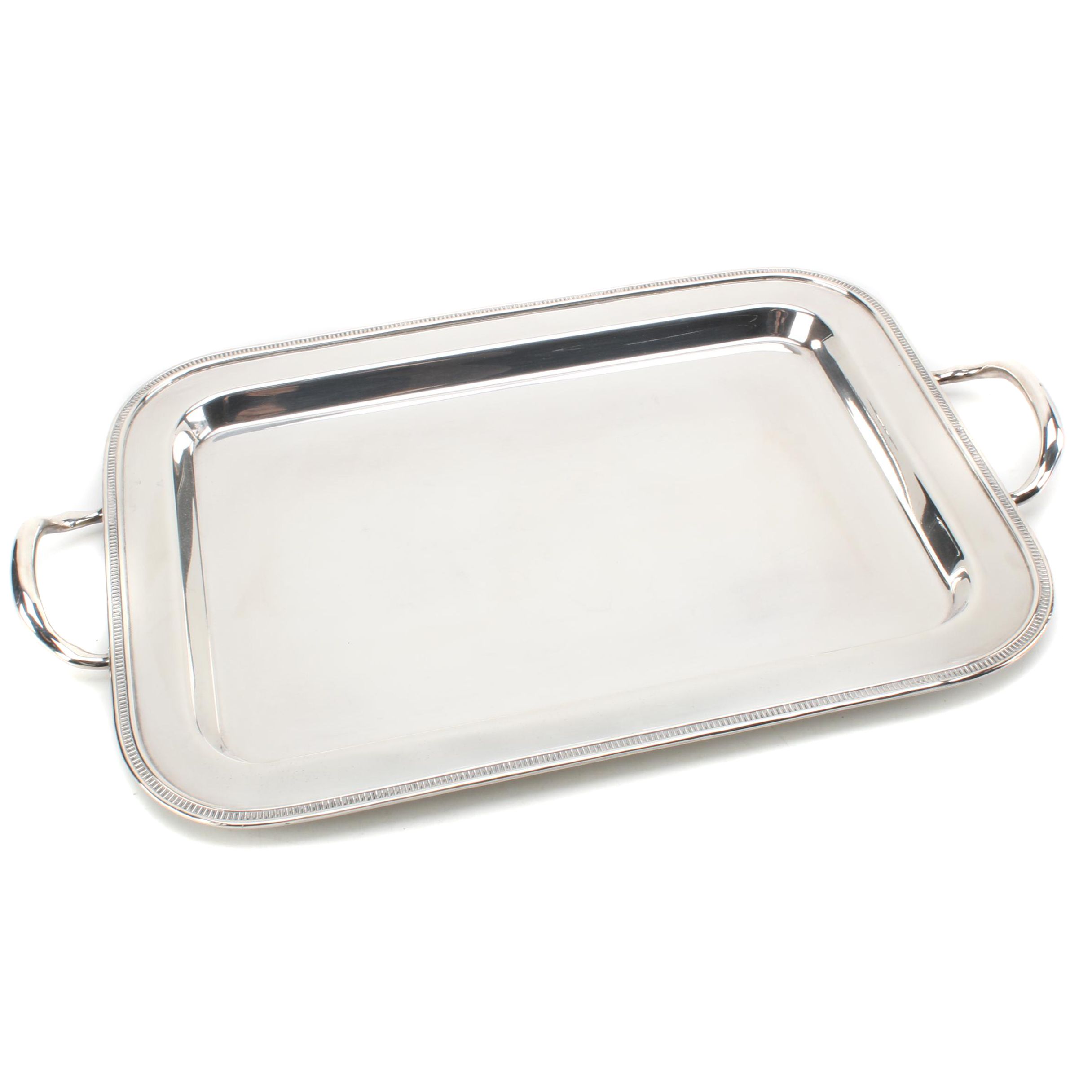 Silver Plate Handled Serving Tray