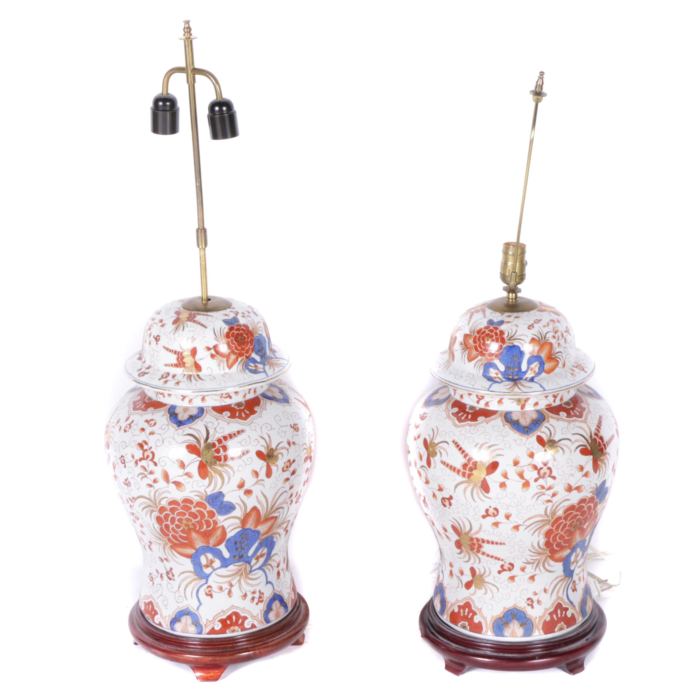 Chinese Ginger Jar Style Ceramic Table Lamps