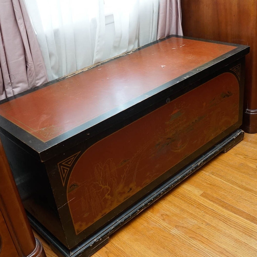 Lane Chinese Inspired Painted Cedar Chest