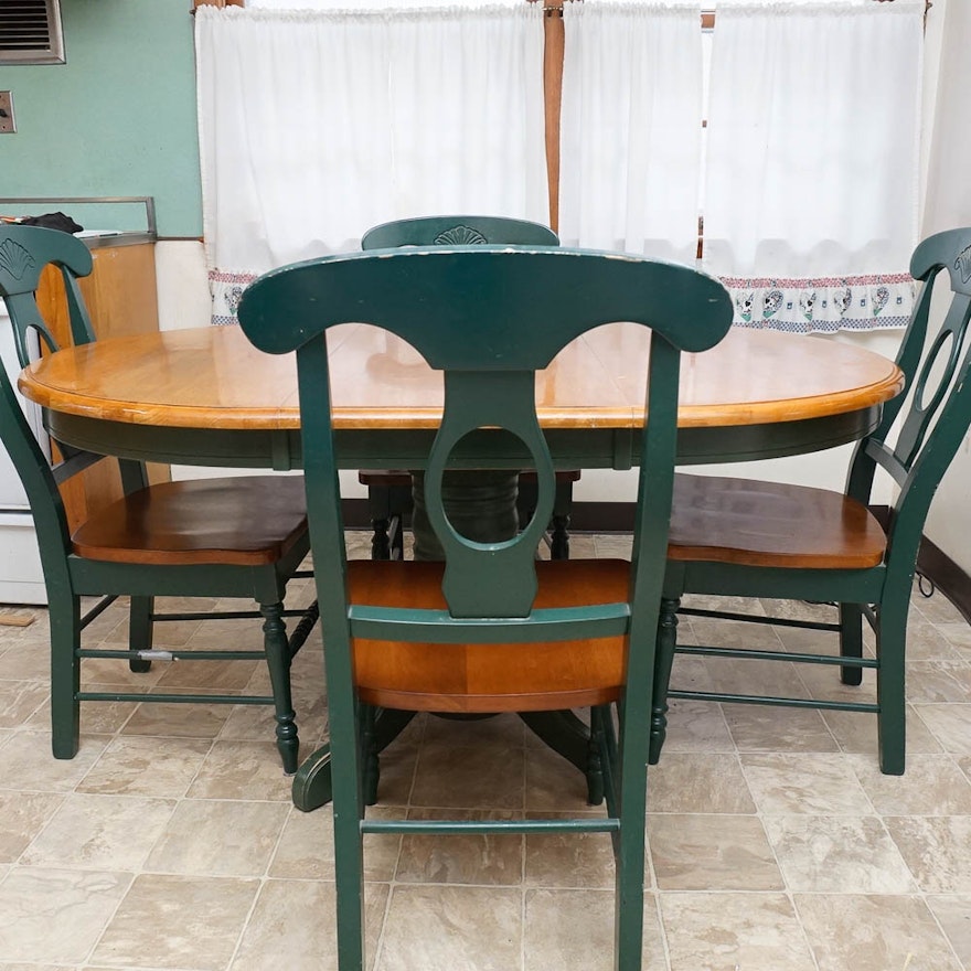 Painted Dining Table and Four Chairs