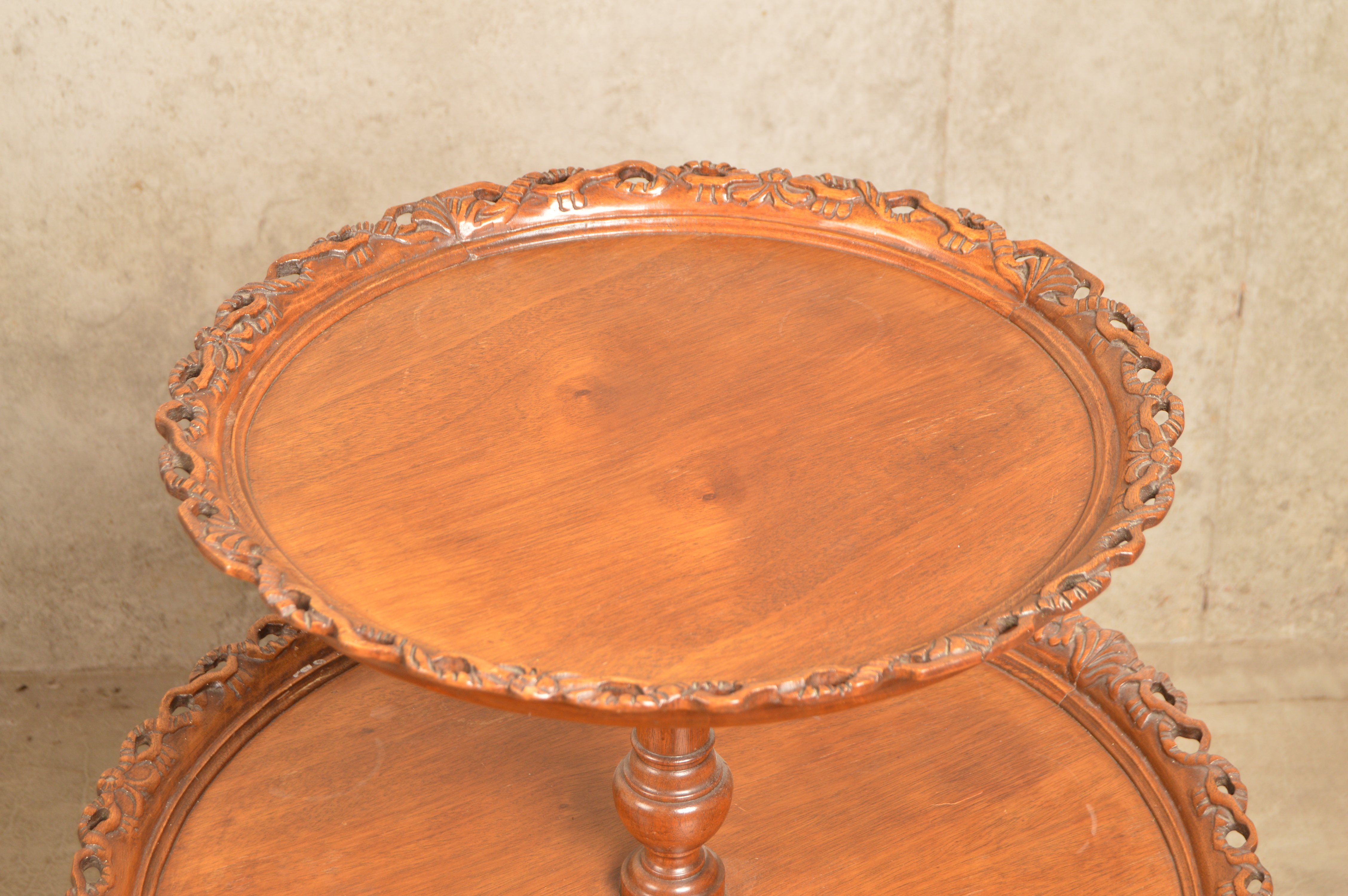 Vintage Chippendale Style Two-Tiered Table