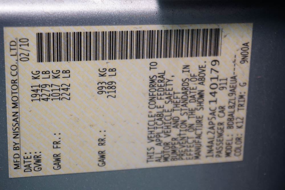 2010 Nissan Altima 2.5 S Sedan