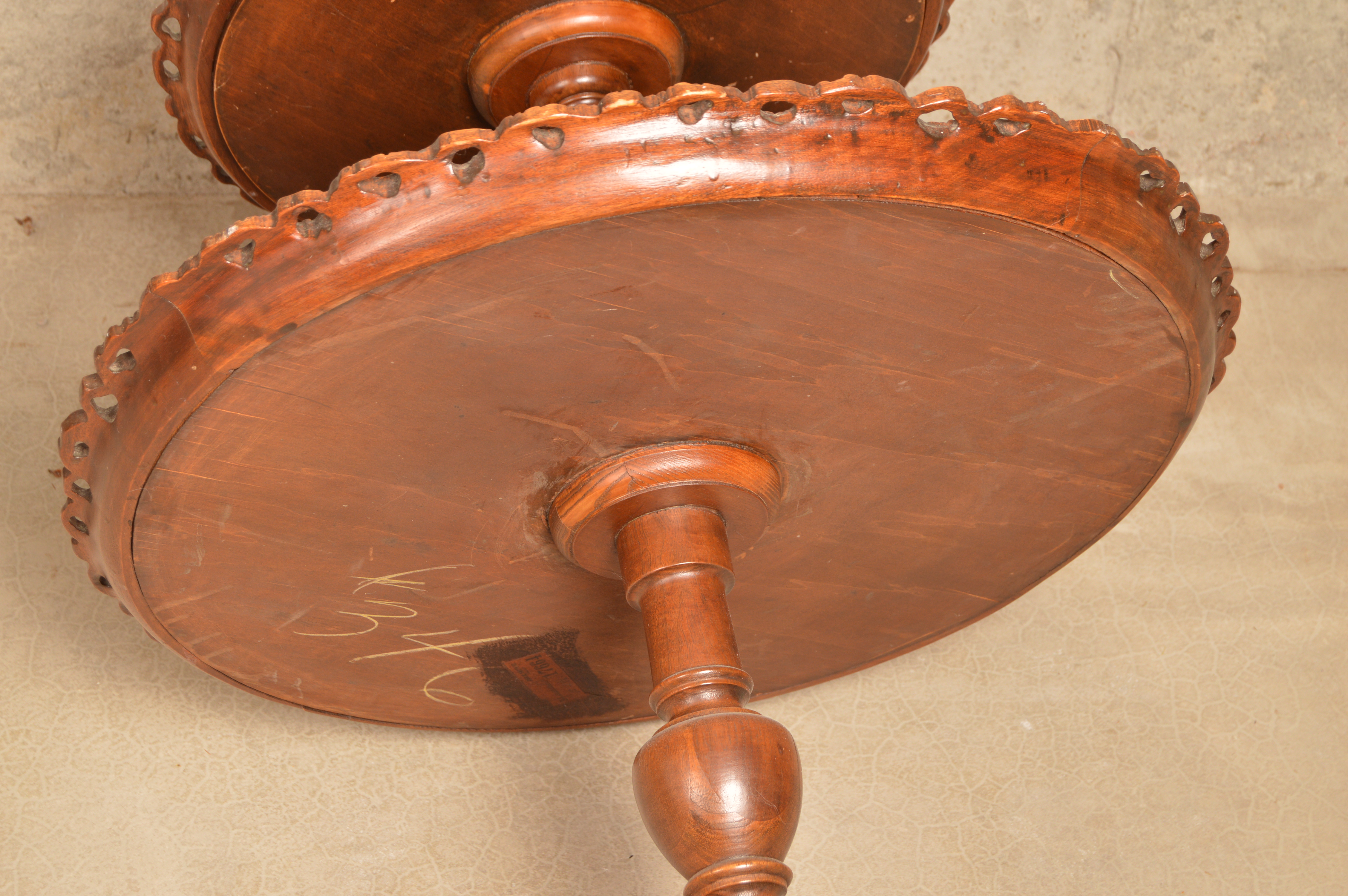 Vintage Chippendale Style Two-Tiered Table