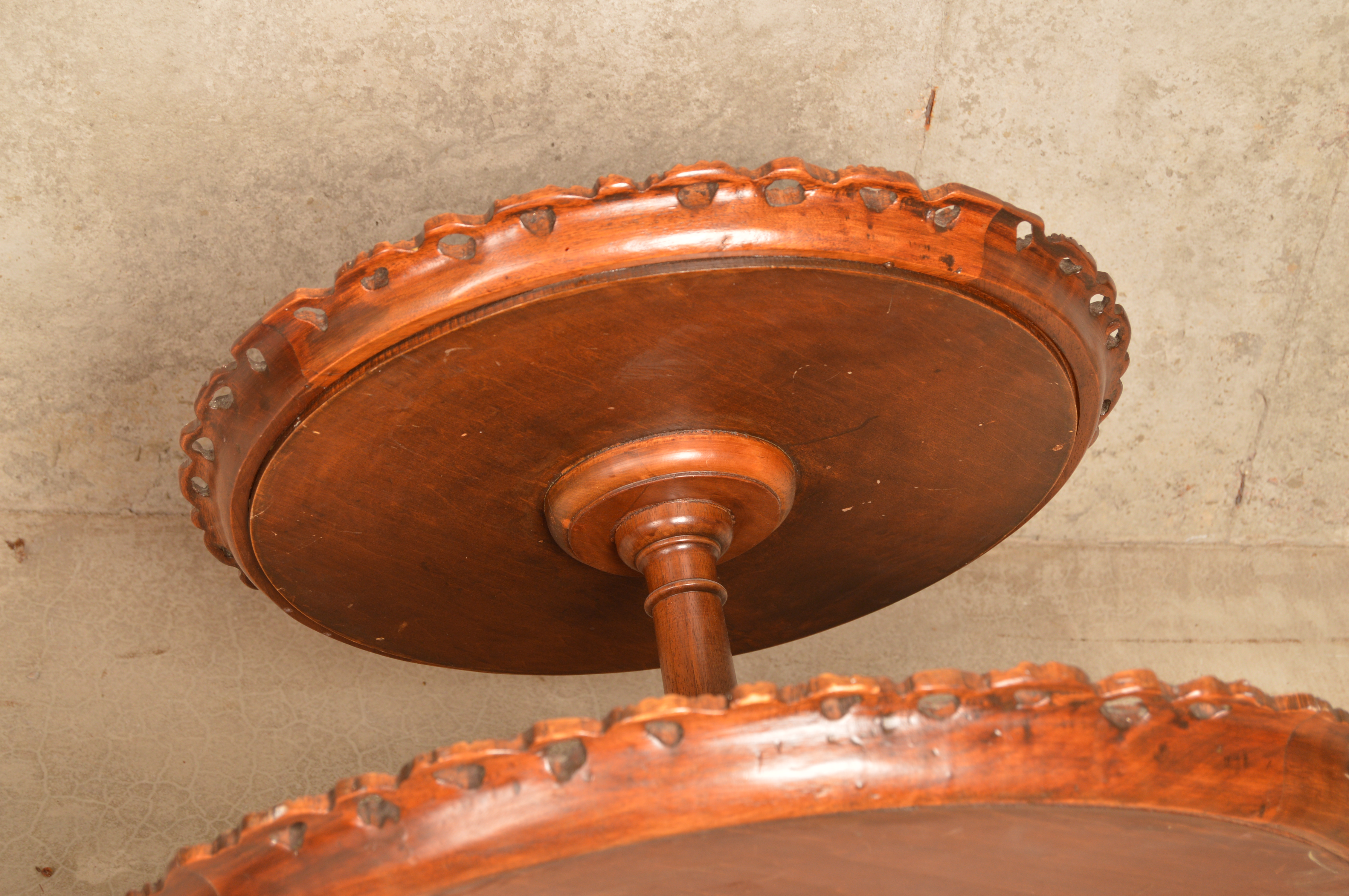 Vintage Chippendale Style Two-Tiered Table