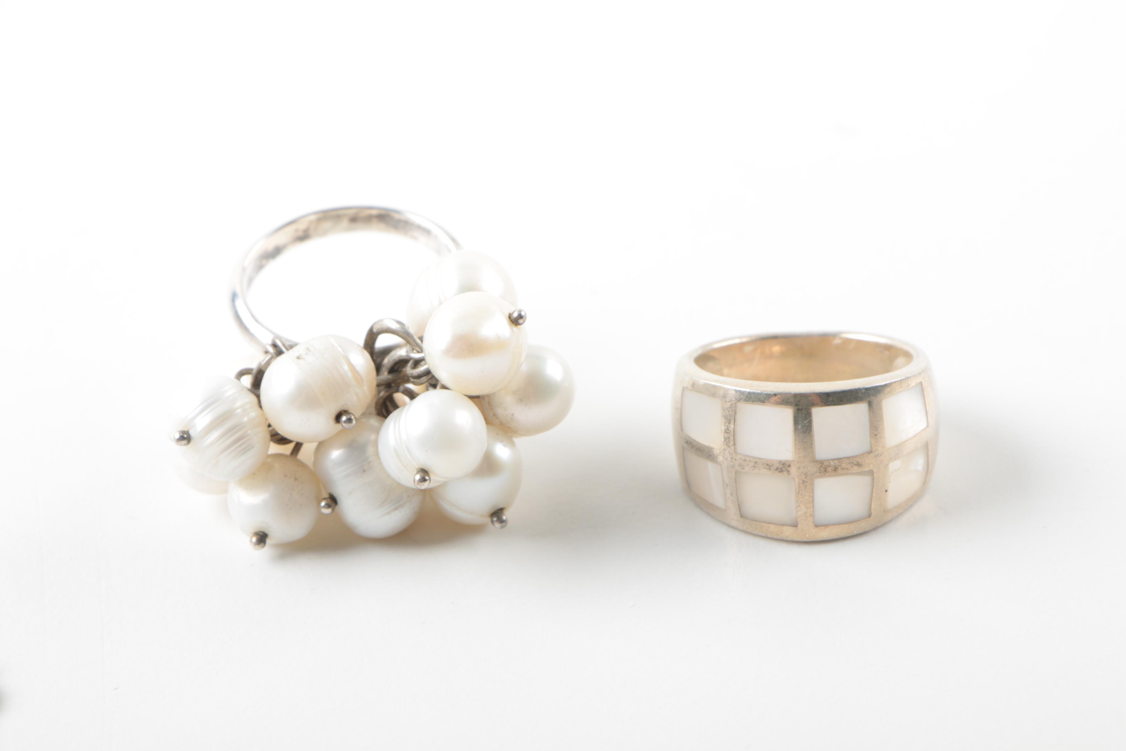 Sterling Silver Cultured Pearl, Mother of Pearl, Black Mother of Pearl Jewelry